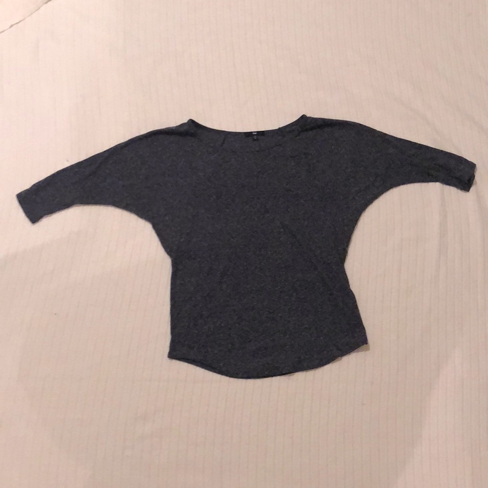 Gap Heathered Blue Raglan 3/4 Length Top